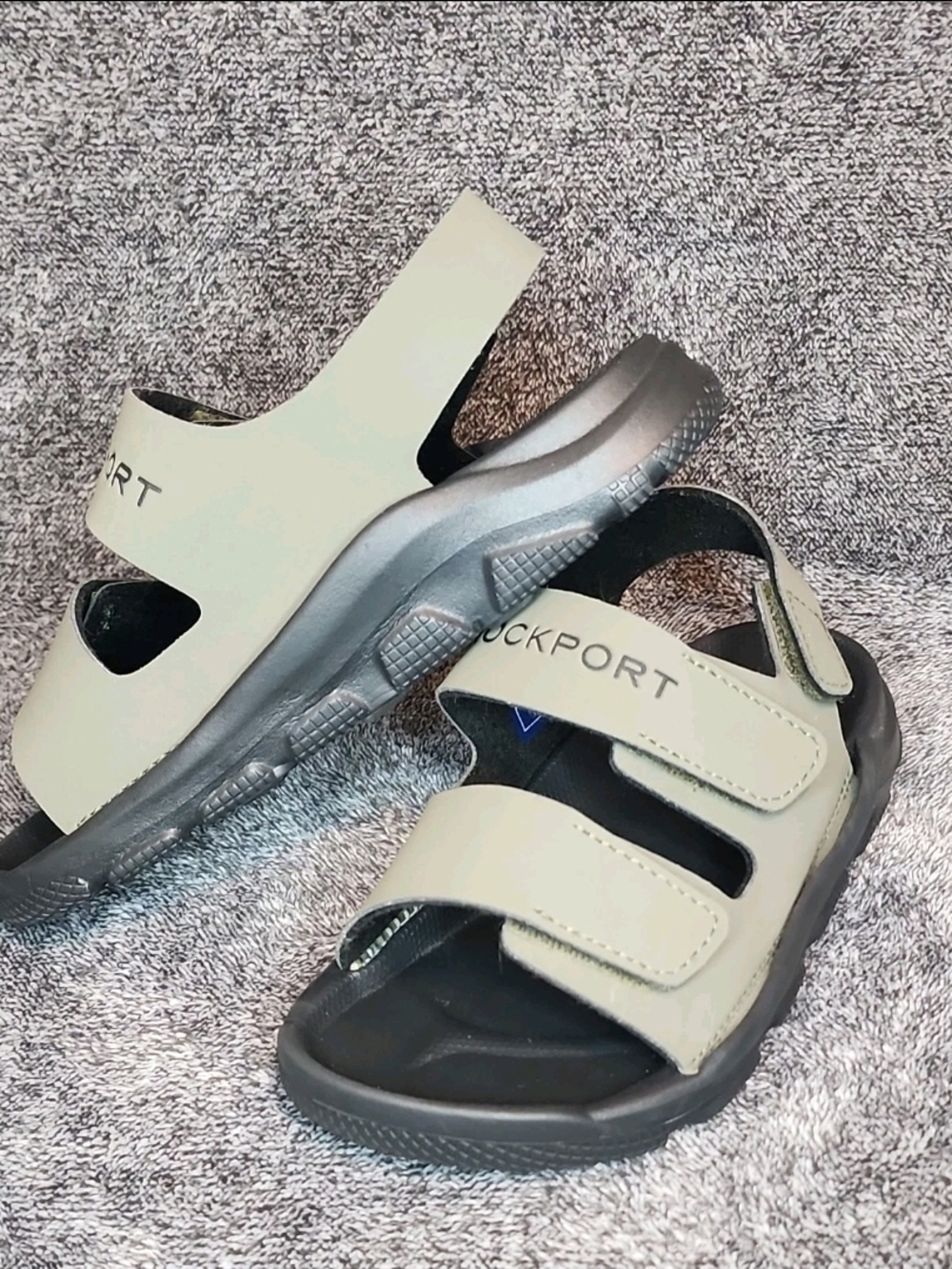 Rockport Kids Light Sage Green Velcro Sport Sandals